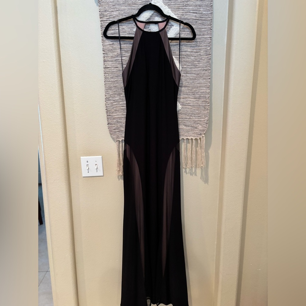 Y2K Prom Morgan & Co Black Halter Sleeveless Gown